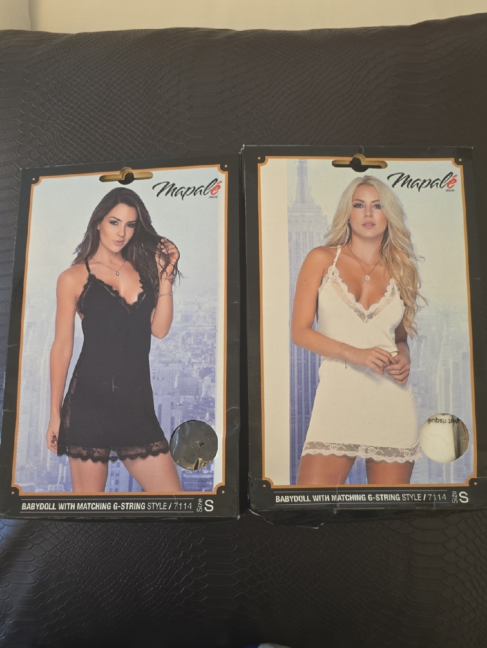 Women's Lace Trim Babydoll Chemise - Black & Cream,  New In Box Final Sale